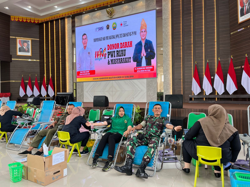 Sempena HPN 2025, Bakti Sosial PWI Riau Kumpulkan Ratusan Kantong Darah