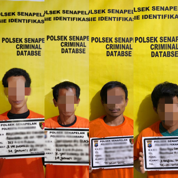 Kepergok Bawa Barang Curian, 4 Maling di Pekanbaru Diringkus Polisi