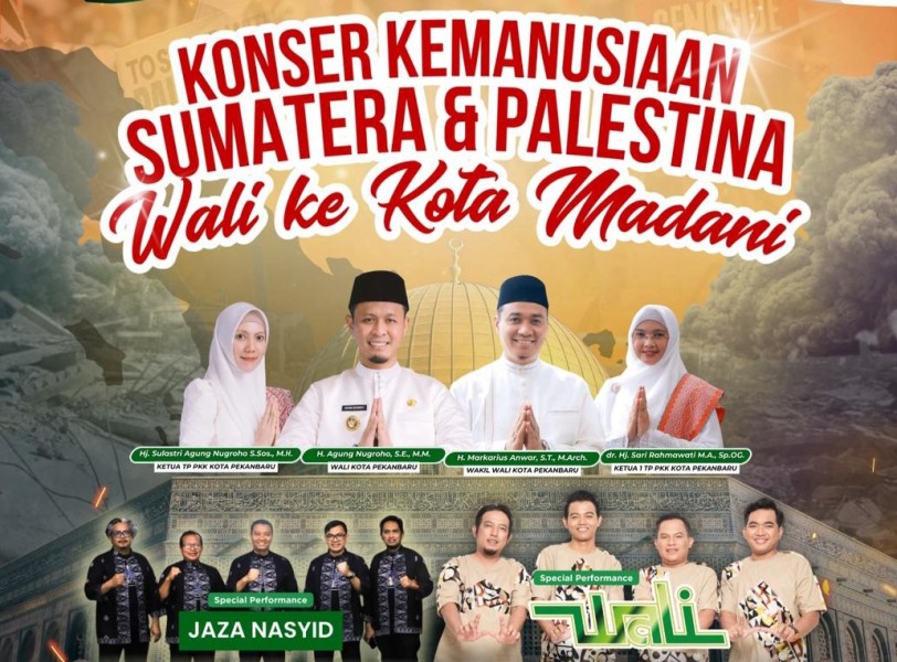 Galang Donasi untuk Palestina dan Sumatera, Band Wali Meriahkan Konser Amal di Pekanbaru