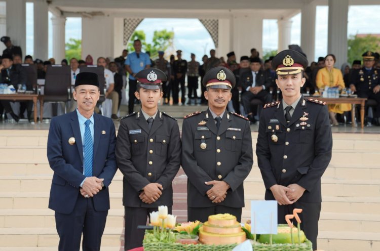 Bupati Rohil Hadiri Upacara HUT Bhayangkara Ke-77