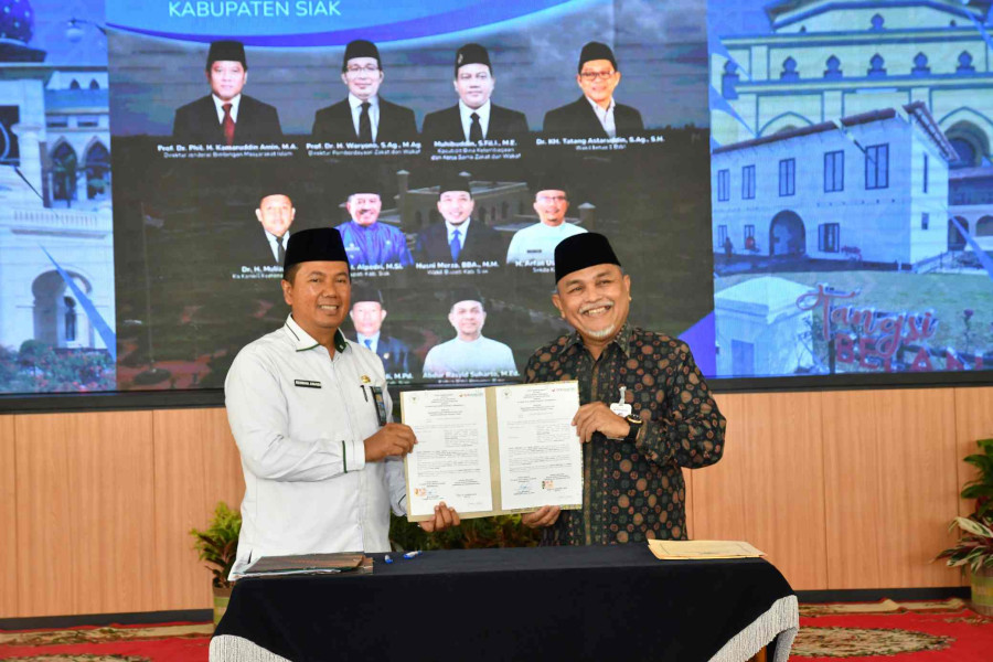 BRK Syariah dan BWI Kabupaten Siak Tandatangani MoU