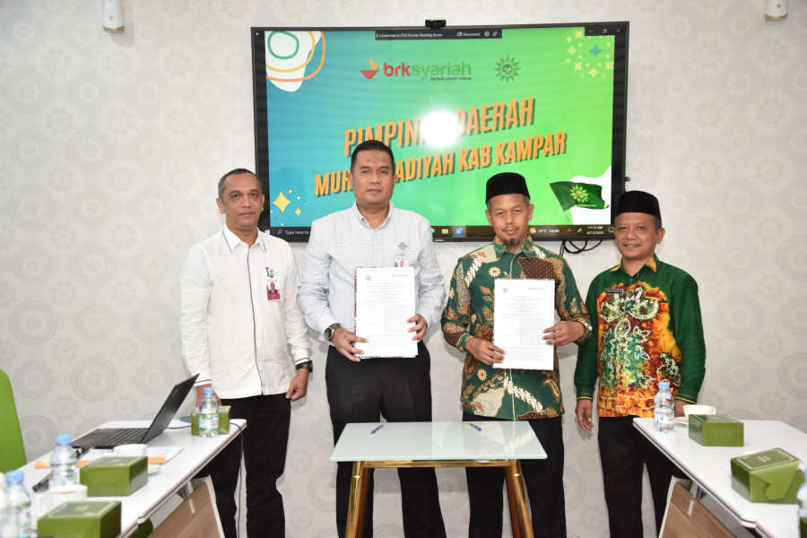 BRK Syariah Bangkinang Jalin Kerjasama dengan Muhammadiyah Kampar