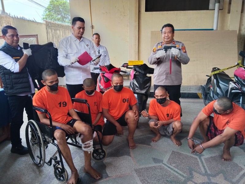 Komplotan Begal di Pekanbaru Ditangkap, 1 Ditembak
