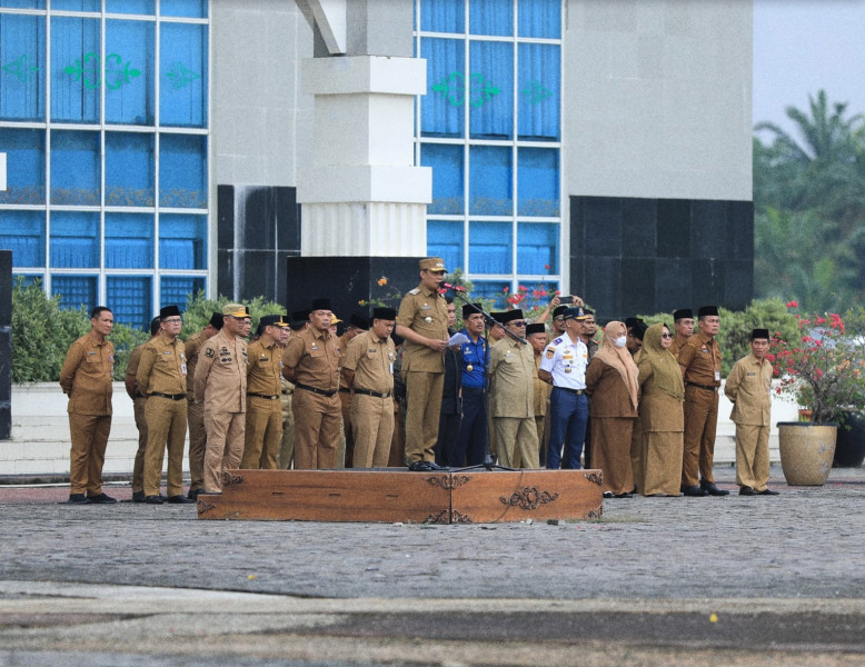 Kepala BKPSDM Ikut Apel Perdana Bersama Pj Walikota Pasca Lebaran