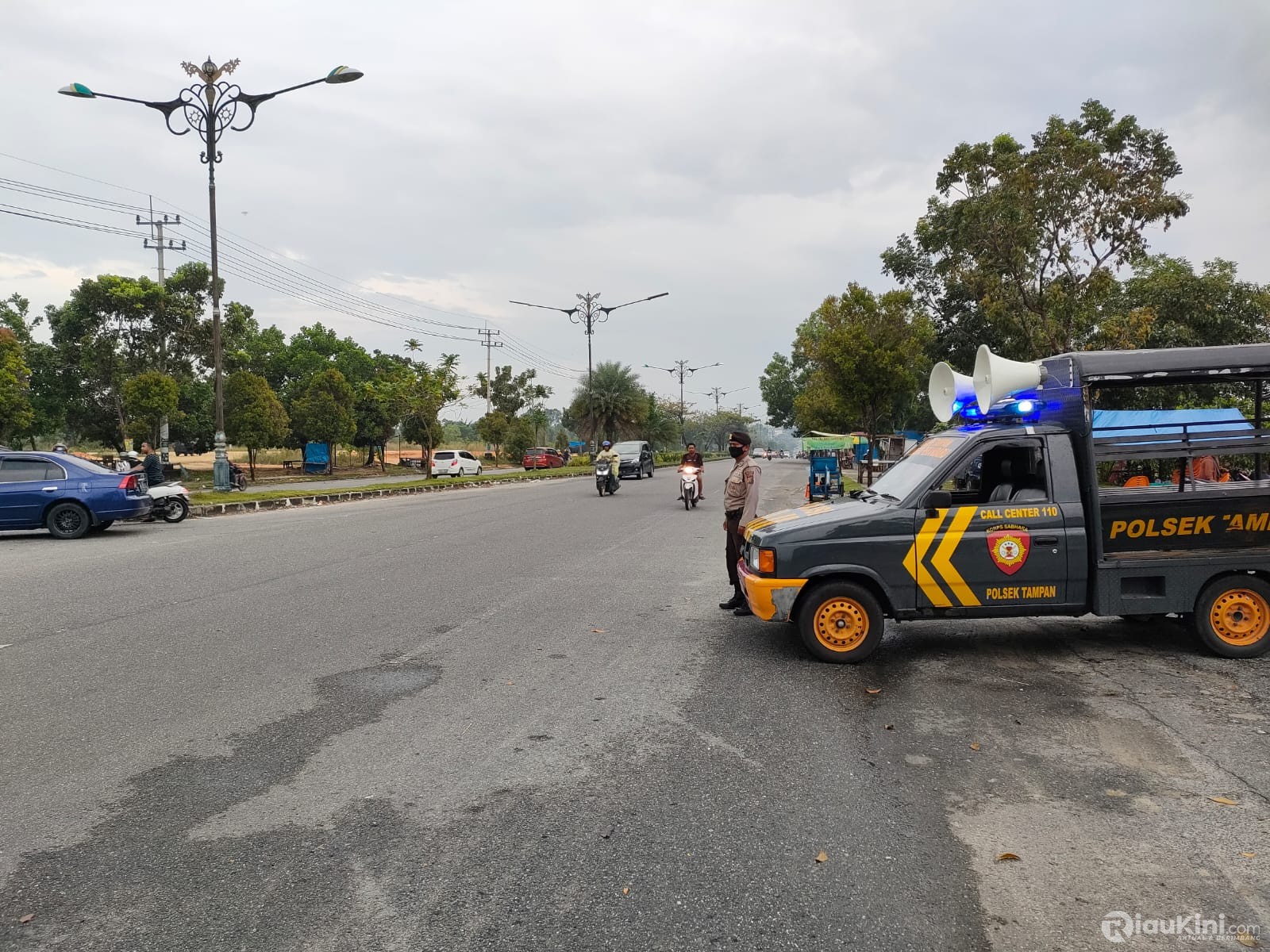Antisipasi Balap Liar, Polsek Tampan Pengamanan di Stadion Utama Riau