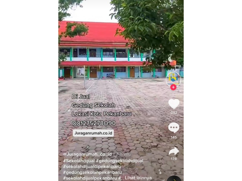 Viral Bangunan Sekolah Dijual, Begini Penjelasan Disdik Pekanbaru