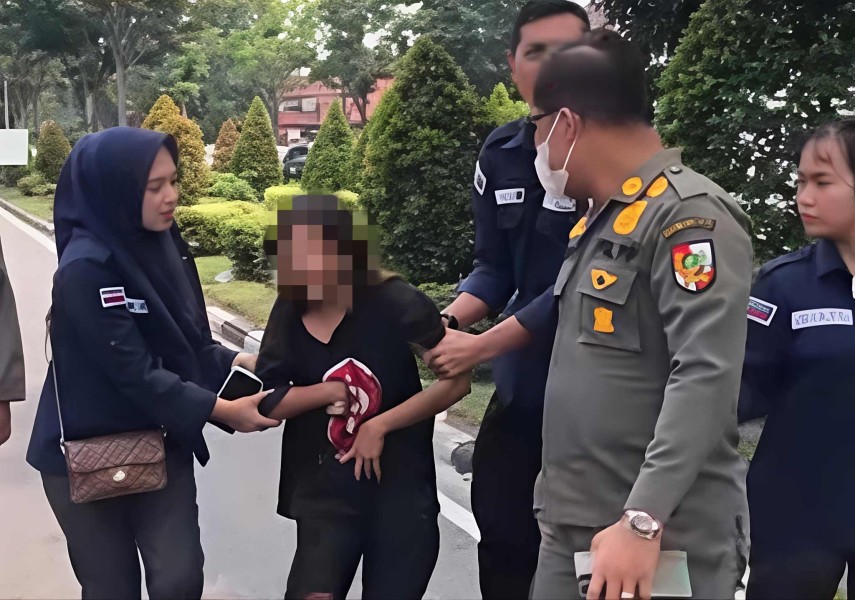 Gepeng Kabur Saat Dirazia di Jalan Sudirman Pekanbaru, 5 Orang Diamankan