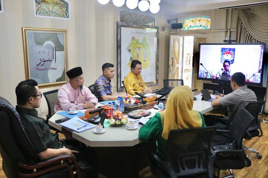 Rapat Virtual Pilkada Bersama Mendagri, Pj Wako: Harus Netral