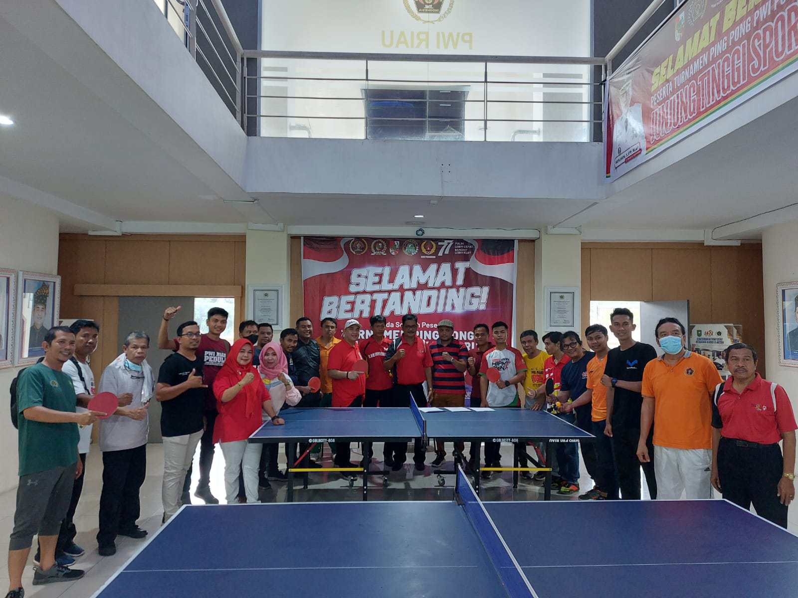 Turnamen Pimpong PWI Pokja Pekanbaru Sukses Digelar