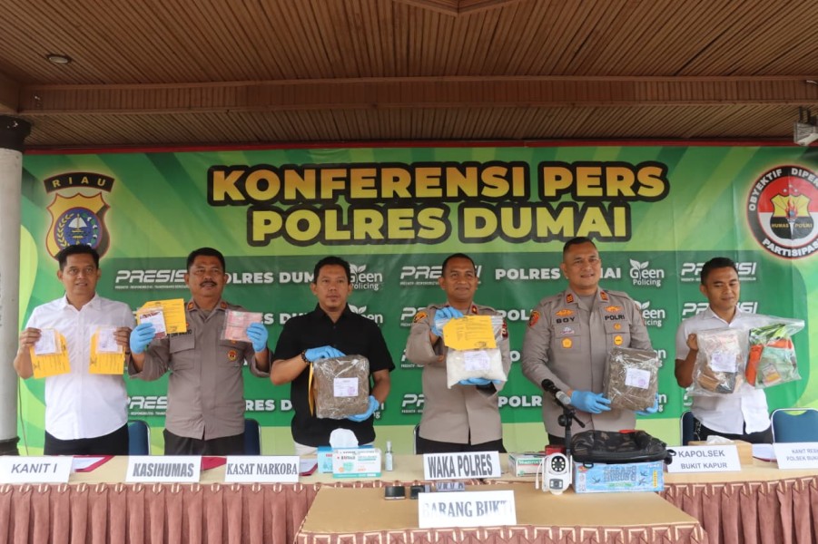 Kepergok di Pondok Sawit, Kurir Narkoba di Dumai Diciduk Bawa 1,7 Kilo Sabu