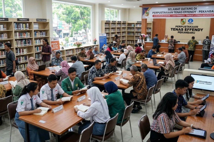 Minat Baca Tinggi, Jumlah Kunjungan ke Perpustakaan Tenas Effendy Pekanbaru Naik 580 Persen