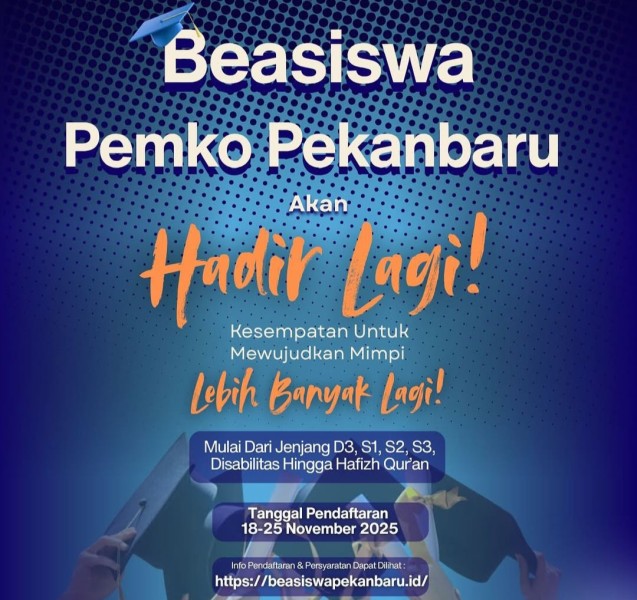 Dialokasikan Rp10 Miliar, 1.709 Pelamar Perebutkan Beasiswa Pemko Pekanbaru